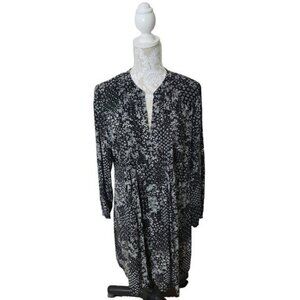 Old Navy Large Dress Black Floral Long Sleeve Mini V-Neck Cottagecore Large